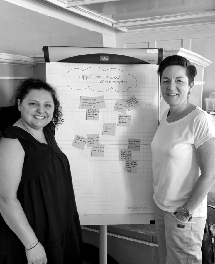 Workshop mit Co-Leader:innen, Flipchart mit Tipps zu Co-Leadership